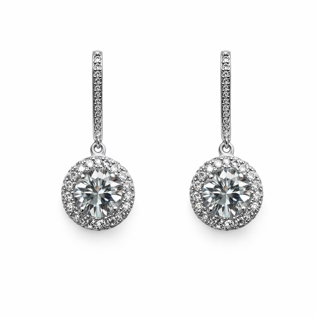 4.15 Ct * 2 Moissanite Diamond Dangle Earrings